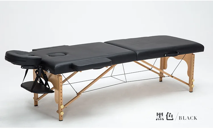 30% B складной портативный спа, массажный стол губка с высокой плотностью+ ПВХ Массажная кровать с сумкой для переноски/подголовник/высота подлокотника - Цвет: black with bag