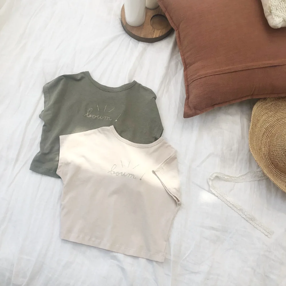 

2019 New Girls Boys T-shirt Cotton Summer Fashion Soft Kids Top Tees 1-6 Years