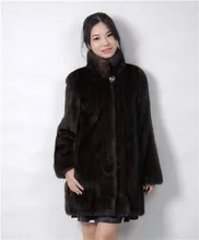 2015 winter woman fashion real mink fur real mink coat 8043-80LL