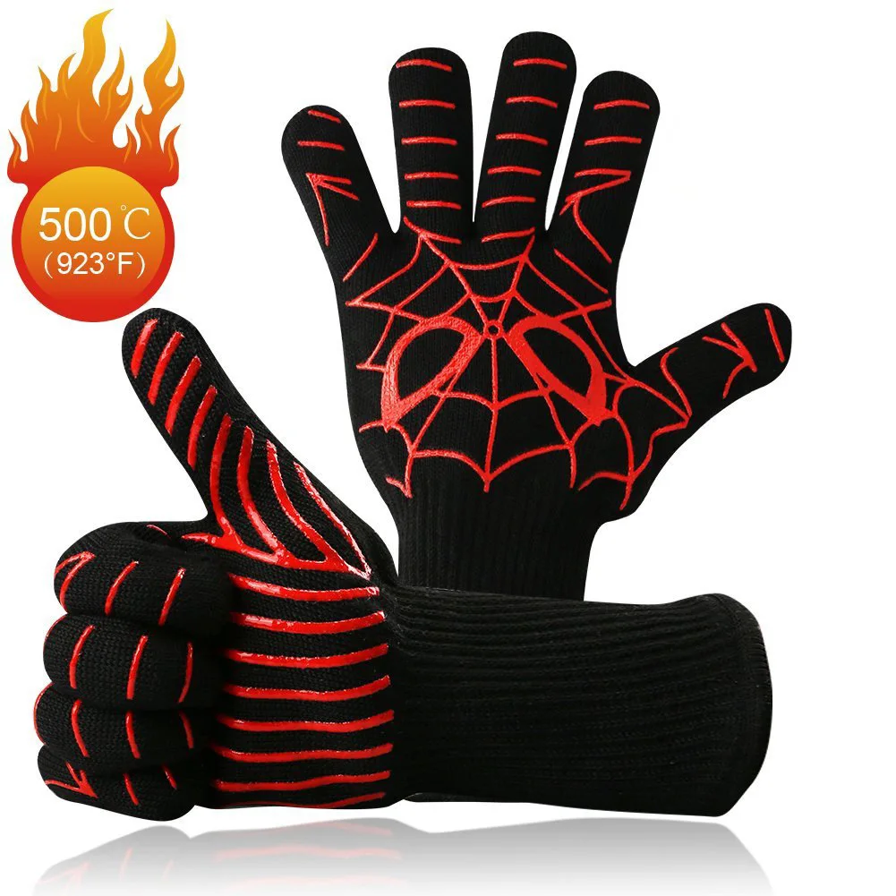 1 шт. перчатки для духовки, перчатки для барбекю, силиконовые перчатки, высокая температура, анти-обжиг, 500/800 градусов, изоляция для барбекю, микроволновая печь