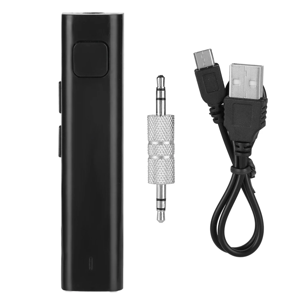 4-играть час Bluetooth 4,2+ EDR вспомогательный приемник TF Музыка 2 телефонов сопряжения автомобиля Bluetooth AUX адаптер Bluetooth пульт приемника - Цвет: Черный
