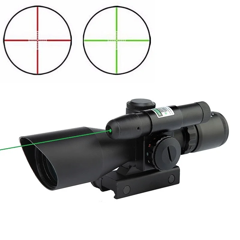 

2.5-10x40 Rifle Scope Laser Green Sight Reflex Red & Green Dual illuminated Mil-dot Sight Tactical Compact Laser Riflescope