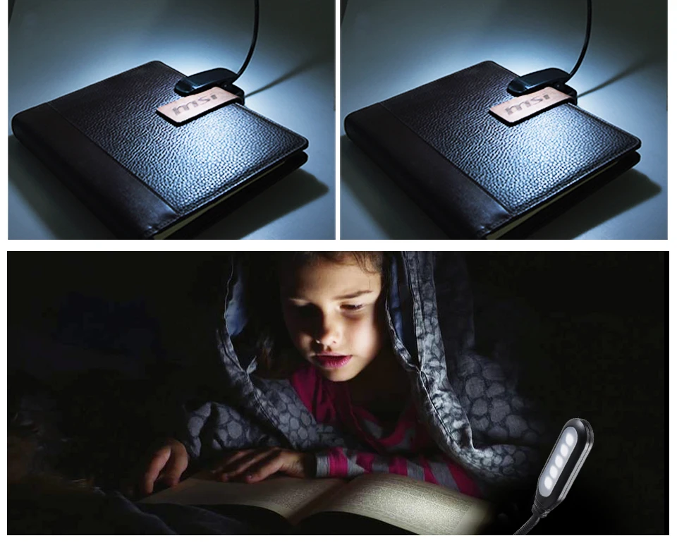 LED Book Light Reading Light Flexible Book Lamp Clip Table Desk Lamp For Notebook Laptop PC Computers (10)