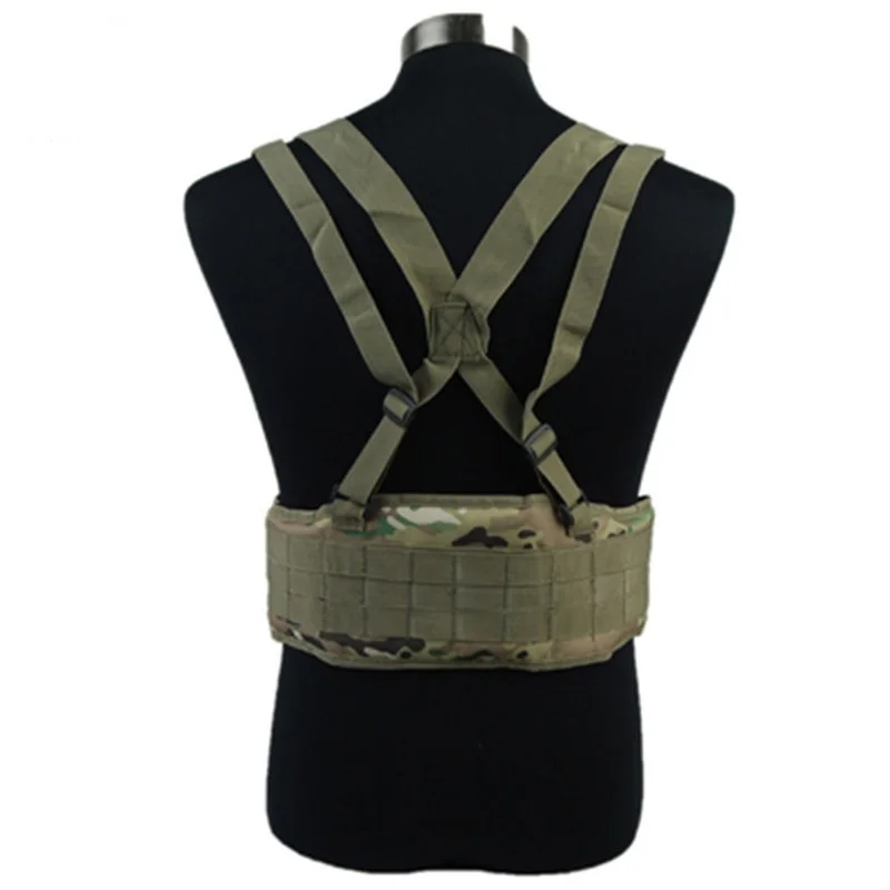 Airsoft Tactical Waist Padded Belt With H shaped Molle Sports Combat