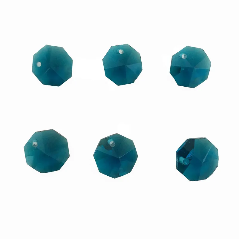 

Blue Zircon Exquisite 100pcs 14mm Octagon In One Hole Crystal Beads For Home Decoration Accessories Fashion