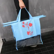 4 шт./компл. Складная коляска сумка для хранения тележки Женская хозяйственная сумка Экологичная многоразовая утолщенная Нетканая сумка для хранения супермаркета