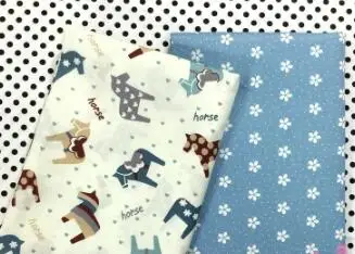 ZY DIY 40 см * 50 2 шт./лот 100% хлопок ткань мультфильм лошадь и цветы Печать шитье tissu