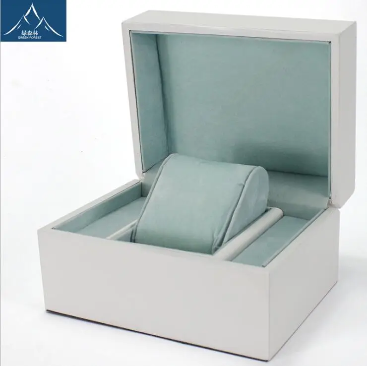 

2018 White Painted Wooden Box Jewelry Items Box Simple Flip Fold Watch Gift Watch Gift Gift Display Organized caixa para relogi