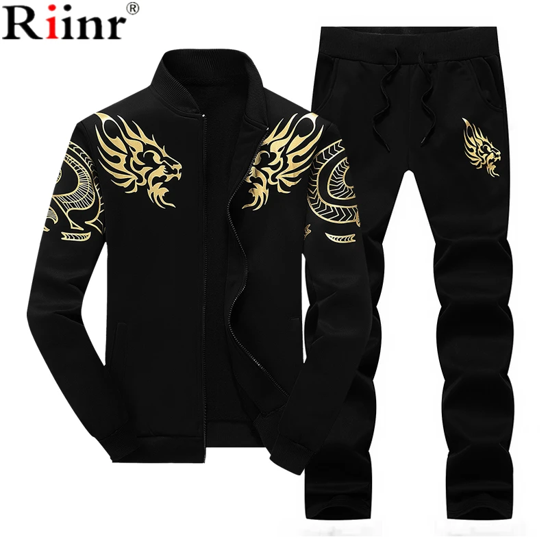 Riinr New Tracksuits Men's Set Thicken Fleece Hoodies + Pants Suit Spring Sweatshirt Sportswear Sets Male Hoodie Sporting Suits Riinr New Tracksuits Men's Set Thicken Fleece Hoodies + Pants Suit Spring Sweatshirt Sportswear Sets Male Hoodie Sporting Suits