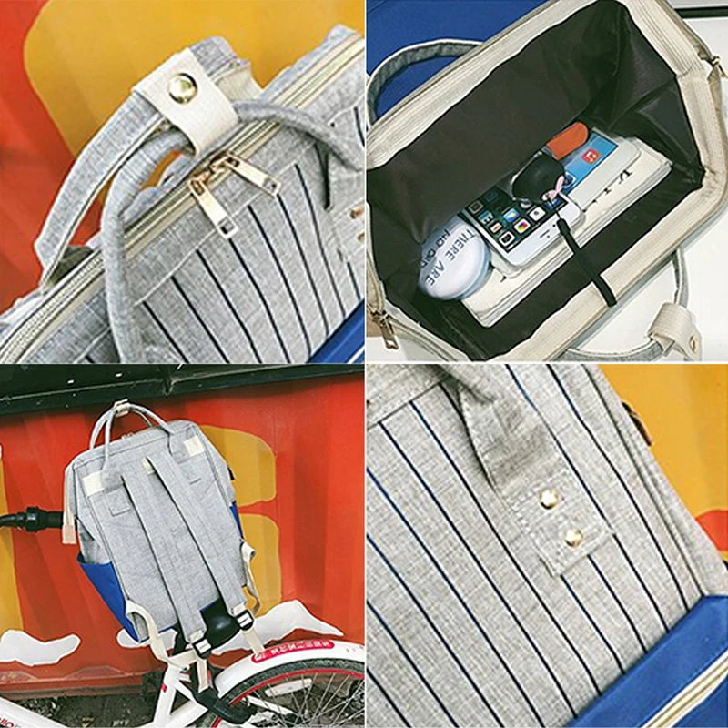 

1pc Mummy Striped Maternity Nappy Bag Large Capacity Baby Bag Bolsa Maternidade Designer Nursing Bag For Mother Baby Diaper
