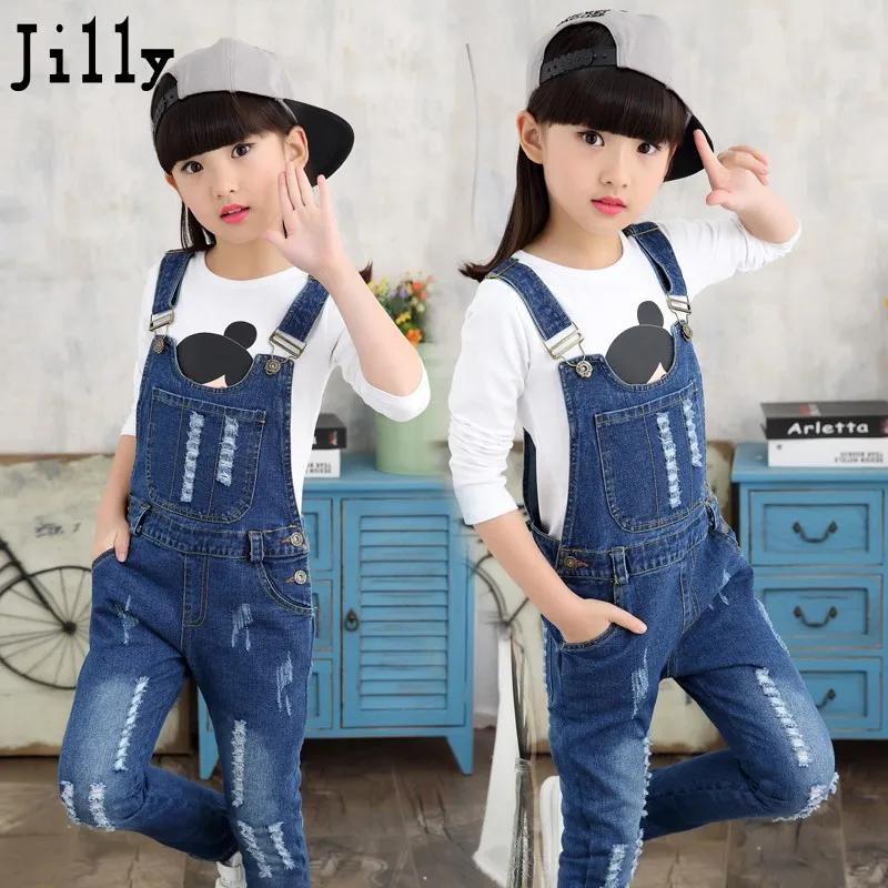 Джинсовый комбинезон для девочек 4 13 14 лет на осень 2019|kids jean overalls|girls denim jumpsuitdenim