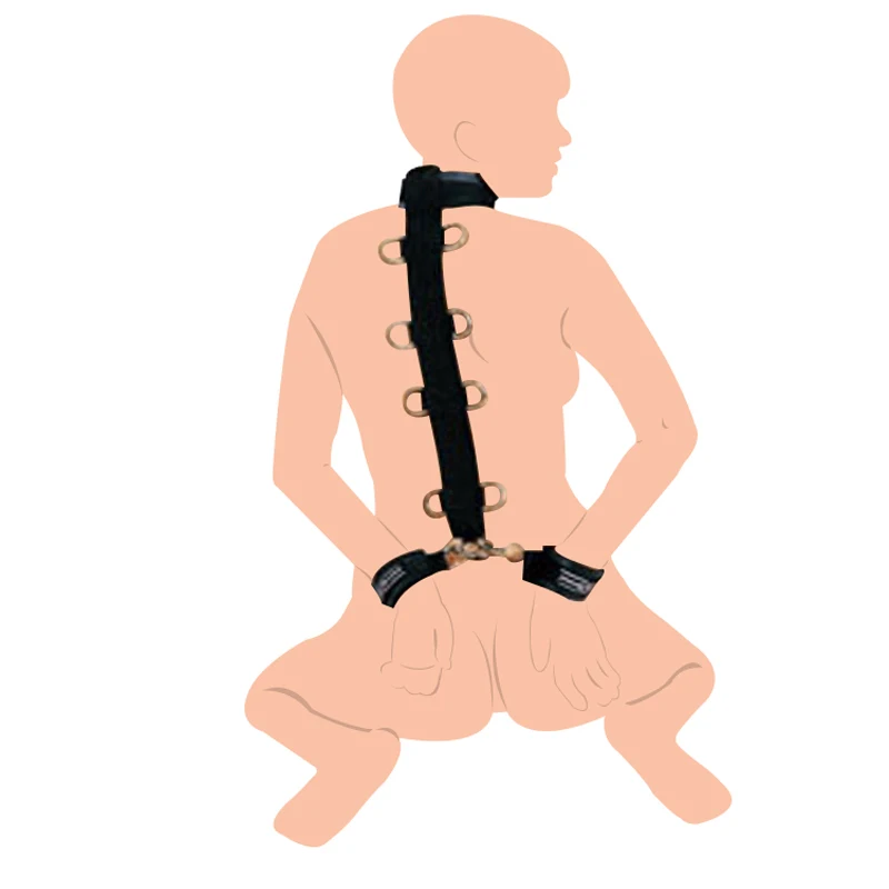 БДСМ шеи и запястья связывание сдержанность ручные манжеты соединяются с