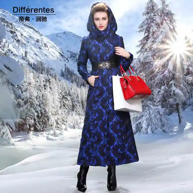 Best price at $169 Cheap 2016 new hot winter Thicken Warm woman Cotton Padded Coat Parkas Outerwear Hooded Luxury Brands long plus size Straight printing