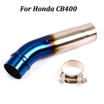 Motorcycle Exhaust Muffler Connection Stainless Steel Link Pipe For Honda CB400 2008-2017 Slip On