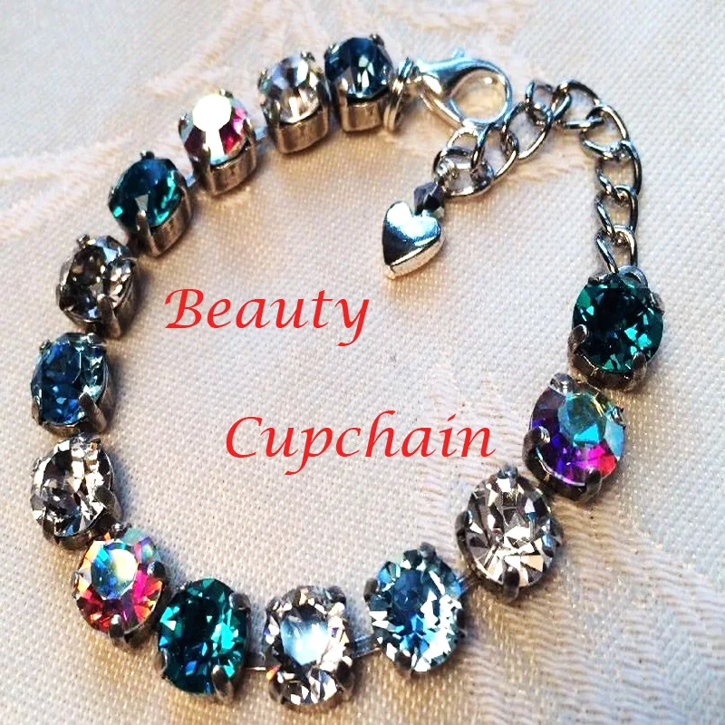 Cup chain SS6,8,10,12 10 Best Choice Light colordao topaz rhinestone with golden setting diy sewing bridal cupchain For Clothes 4
