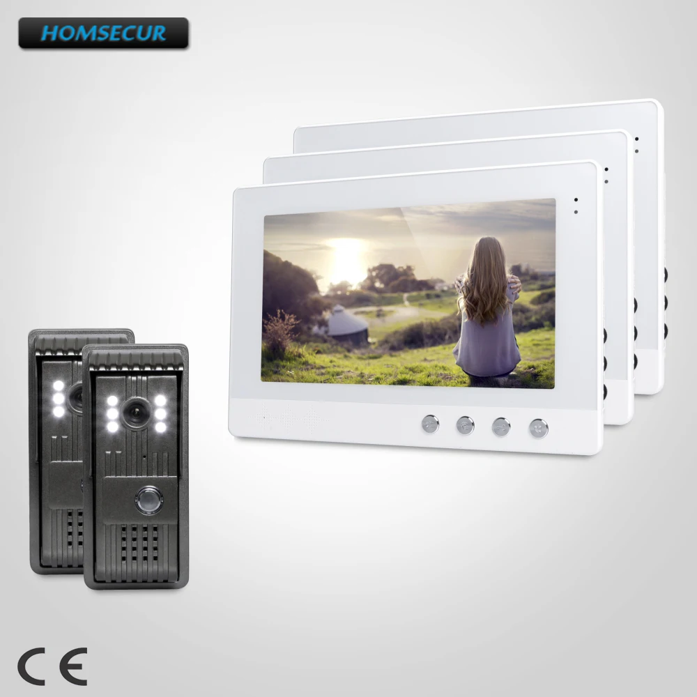 

HOMSECUR 10.1" Video Door Entry Phone Call System with One Button Unlock for House/ Flat : XC003+XM101-W