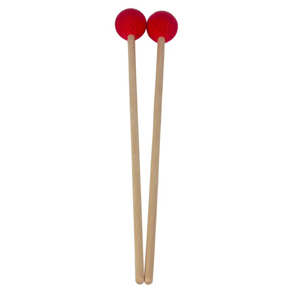 1 Pair Middle Marimba Stick Mallets Xylophone Glockensplel Mallet with Beech Handle Musical Accessories Mallets for Amateurs