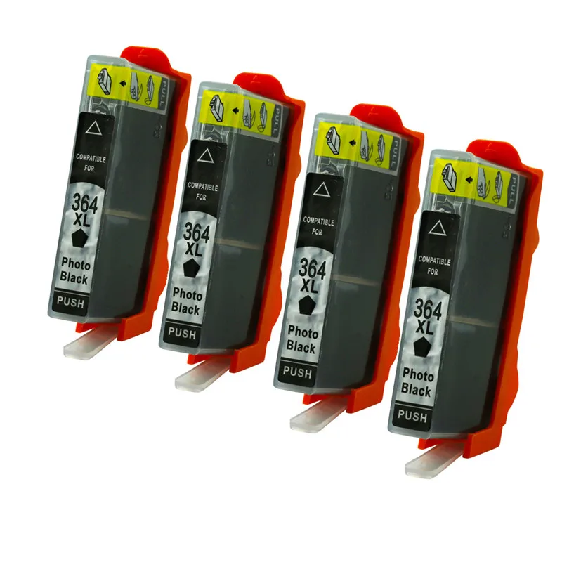 

4PK Photo Black Compatible ink cartridge for Printer HP364 Photosmart Plus B210a/B210c/B210d No. 21