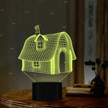 

House Decoration acrylic Night Light Animation cartoon style Warmly House Shaped Night Light Room Lighting Lamps Light