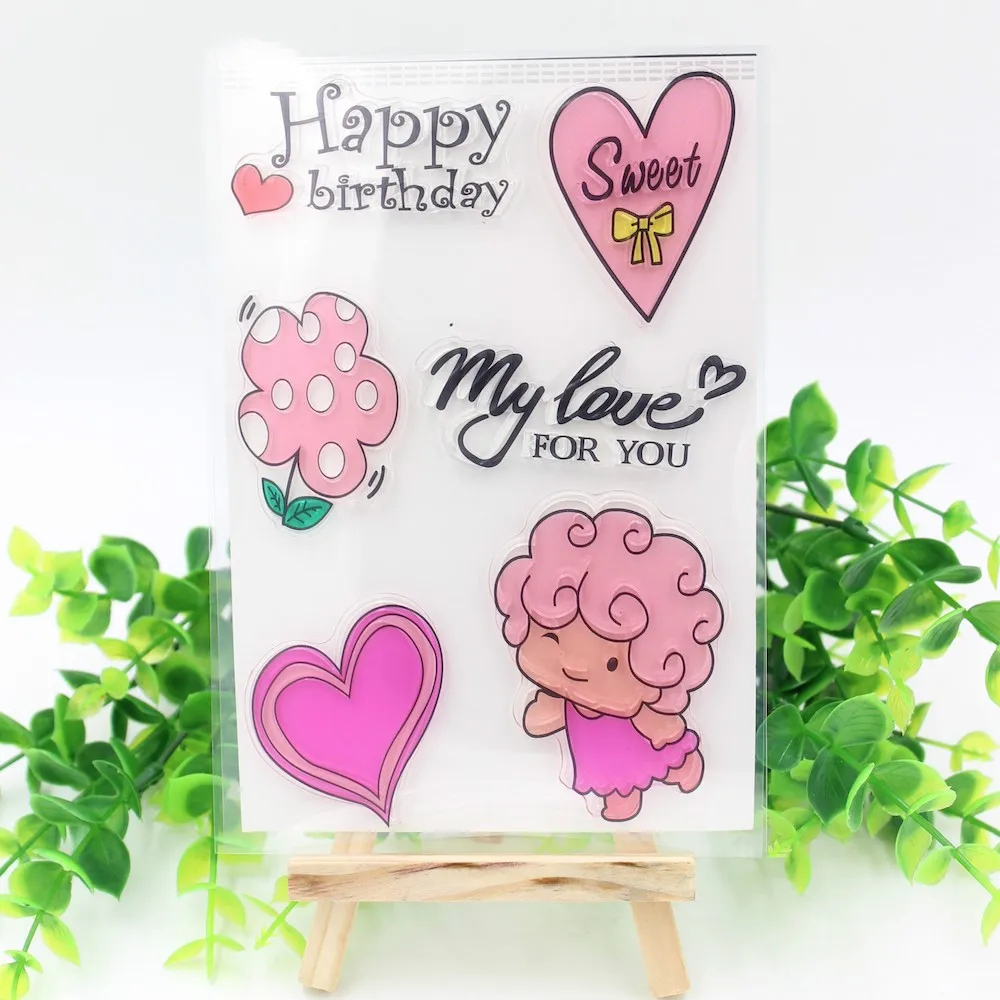 Happy Birthday Transparent Clear Silicone Stamps for DIY Scrapbooking/Card Making/Kids Fun Decoration Supply | Канцтовары для офиса