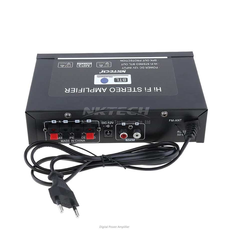 Усилитель мощности NKTECH Bluetooth цифровой аудиоплеер 2x18 Вт динамик IR Hi Fi стерео FM DVD SD