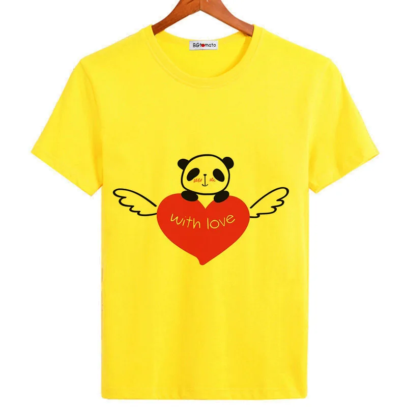 

BGtomato Lovers tshirt super cute panda lovely shirts mens original brand funny tops hot sale lovers t-shirt