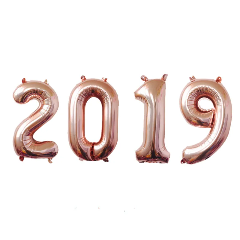 ZLJQ счастливый новый год украшения номер 2019 фольги Воздушные шары цифровые Globos