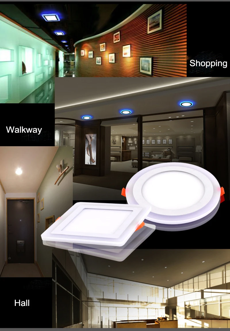 0303 Double color LED Panel Lights round LED Panel Lamps 09