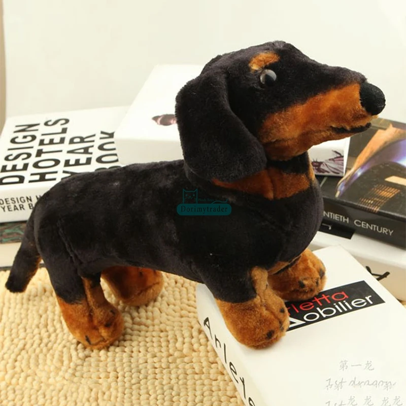 Dorimytrader Pop Realistic Animal Sausagedog Plush Toy Stuffed Dachshund Doll Dog Toys Gift Decoration 40cm DY61800  (4)