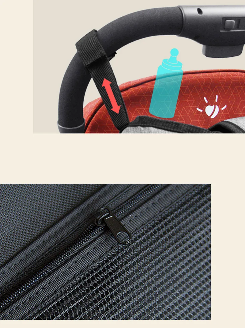 Сумка для детской коляски, сумка-Органайзер, однотонные сумки, сумка для коляски, крючок для корзин, рюкзак, аксессуары для коляски