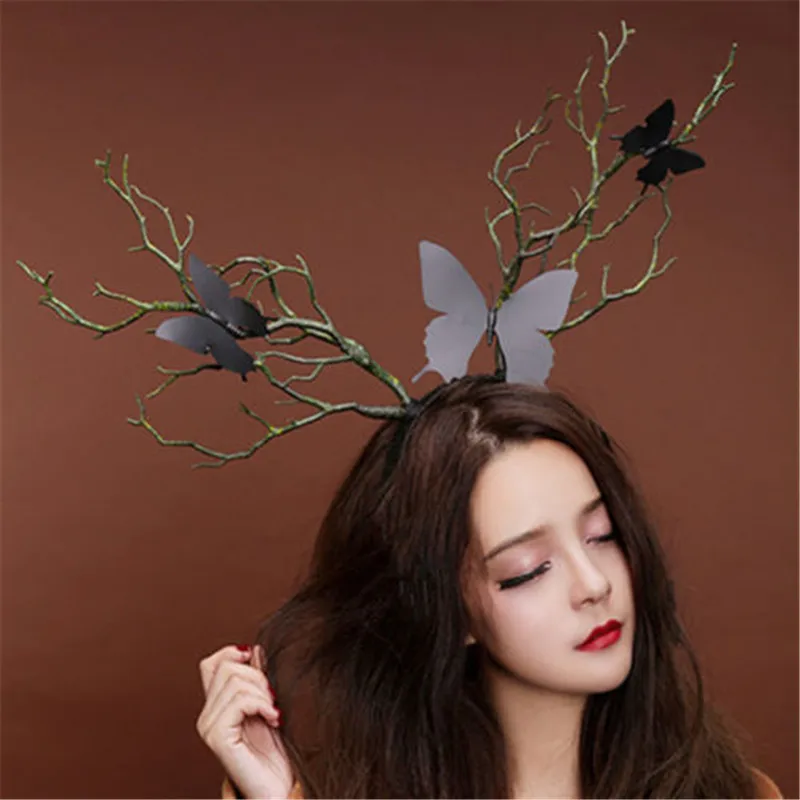 

Vintage Tree Branches Headbands Women Kids Props Horns Hair Accessory Cosplay Party Headpieces New Halloween Christmas Headwear