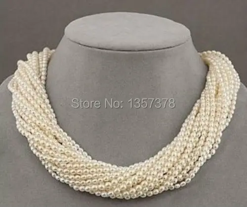 

bjc 000210 12 ROW WHITE Refinement AAA+SOUTH SEA SMALL PEARL NECKLACE