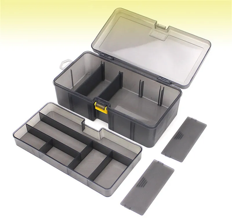 Double Layers Thickened Size Plastic Lure Fishing Box for Fishing Bait Tools Accessories Fishing Tackle Storage Box 21x12x6.5cm (1)