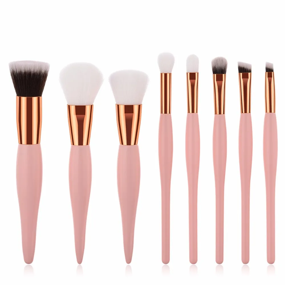 8/12/15pcs Rose Gold Makeup Brushes Set Highlighter Foundation Powder