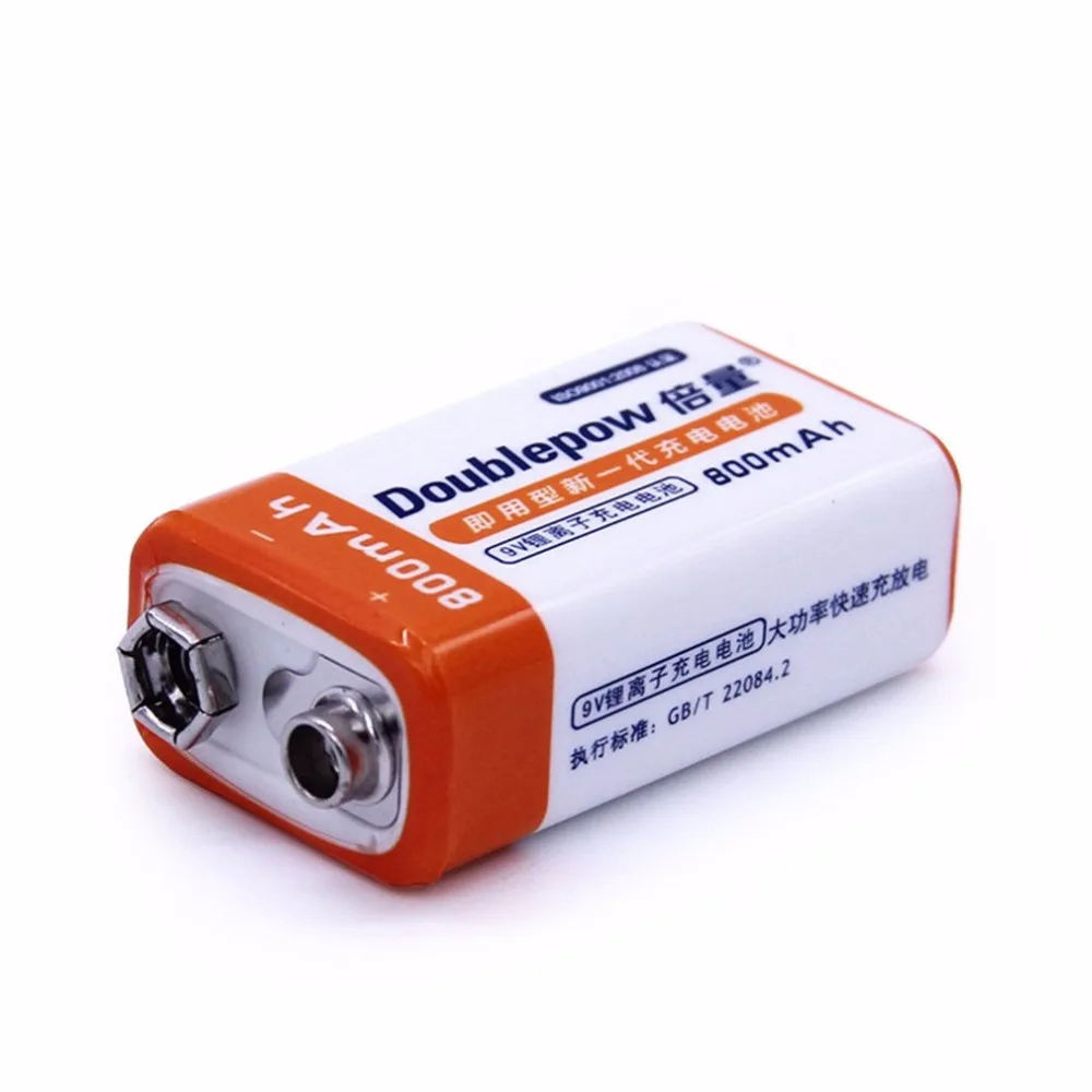 Doublepow 9v 800mah Lithium Ion Rechargeable Battery High Capacity Doublepow 9v 800mah Lithium Ion Rechargeable Battery High Capacity Portable Size Replacement For Multimeter