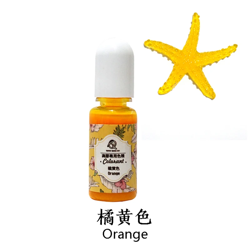 QIAOQIAODIY 10ML Epoxy Resin Pigment UV Resin Coloring Dye Colorant Resin Pigment DIY Handmade Crafts Art Sets 14 Colors - Цвет: ORANGE-4