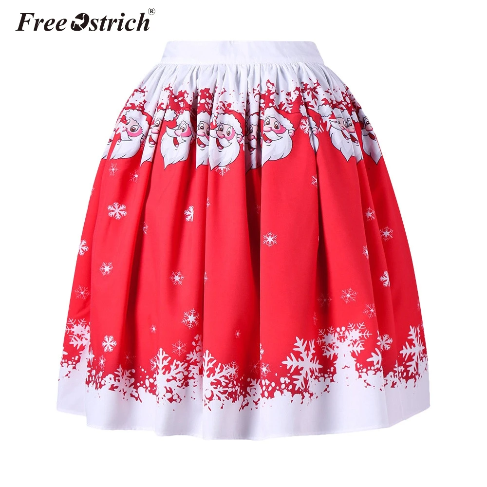 

Free Ostrich Skirt Christmas Women Printed Faldas Mujer Moda 2019 Jupe Femme Mini Skirt High Waist Skirt Faldas Largas N30