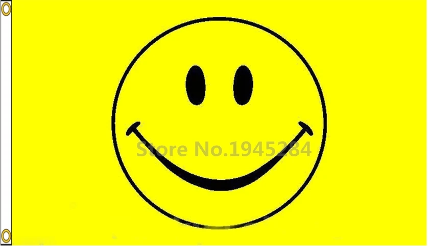 Smiley Face Flag Banner Decoration New 3x5ft 150X90cm Banner 100D Polyester Flag, free shipping