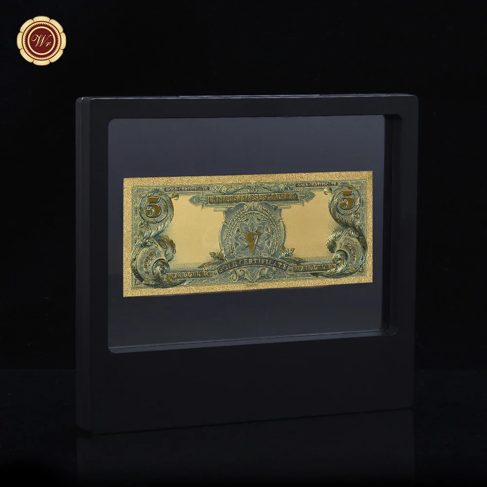 WR большой домашний декор американский цвет Позолоченные банкноты 1864 год 100 доллар США банкноты с демонстрационным стендом для коллекции