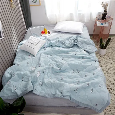 200x230 см летнее стеганое одеяло в полоску, постельное белье из стираного хлопка, тонкое пуховое одеяло для детей и взрослых, домашний текстиль - Цвет: 5210035