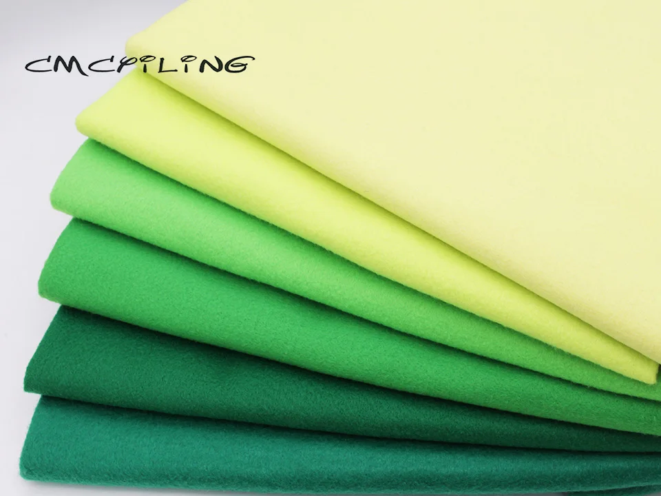 CMCYILING желтый зеленый Мягкий войлок ткань для вышивки DIY материал для изготовления кукол 1,2 мм толщина полиэфирной ткани 45 см* 110 см