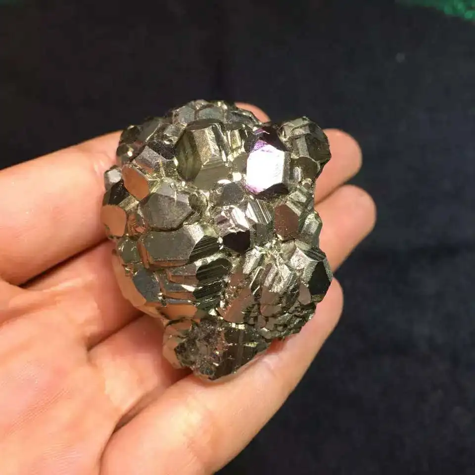 

200g Samples of natural pyrite ore and raw copper-nodular stone
