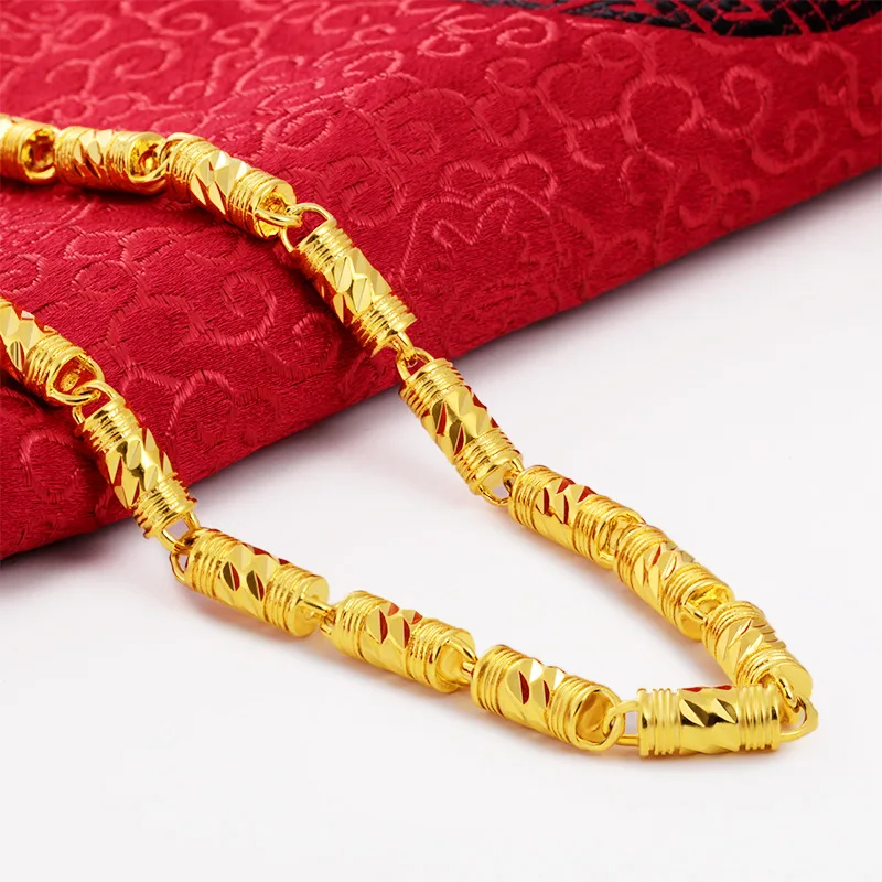 Mens Necklace Chain Solid Yellow Gold Filled Men Jewelry 6mm Width 24 Inches Length