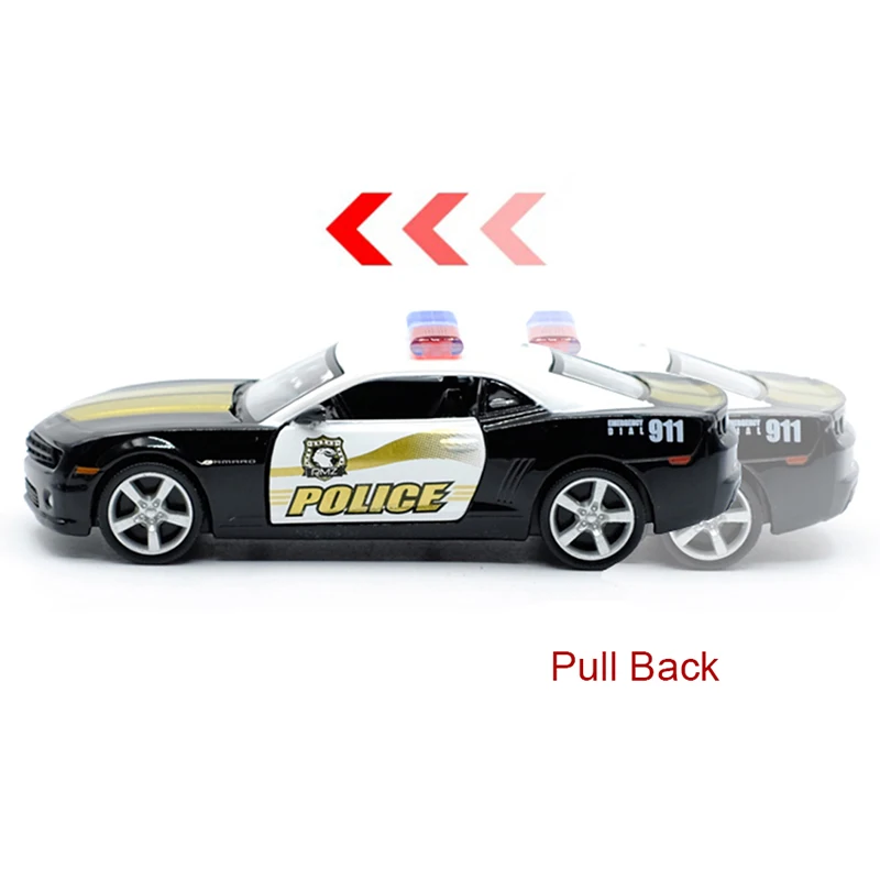 RMZ CITY 1:36 Chevrolet Camaro Police Toy Car Sports Car Alloy Diecast Car Model Toy With Pull Back For Kids Gifts Toy Collect