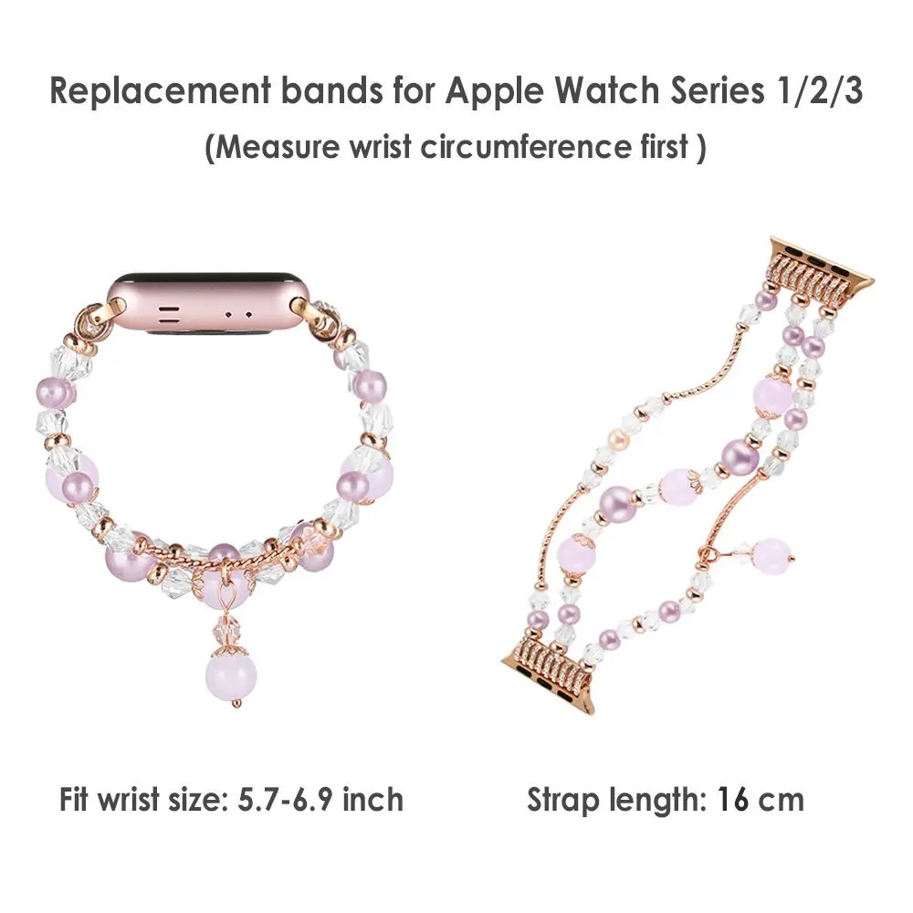 Ювелирный ремешок из жемчуга для Apple Watch Band женский браслет звеньев бисера
