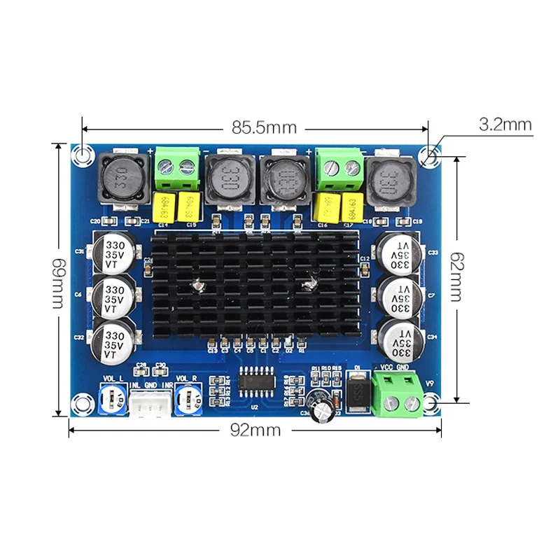 Original TPA3116 Dual Channel class D digital Power audio amplifier board 120W+120W stereo AMP DC 24V C3-002