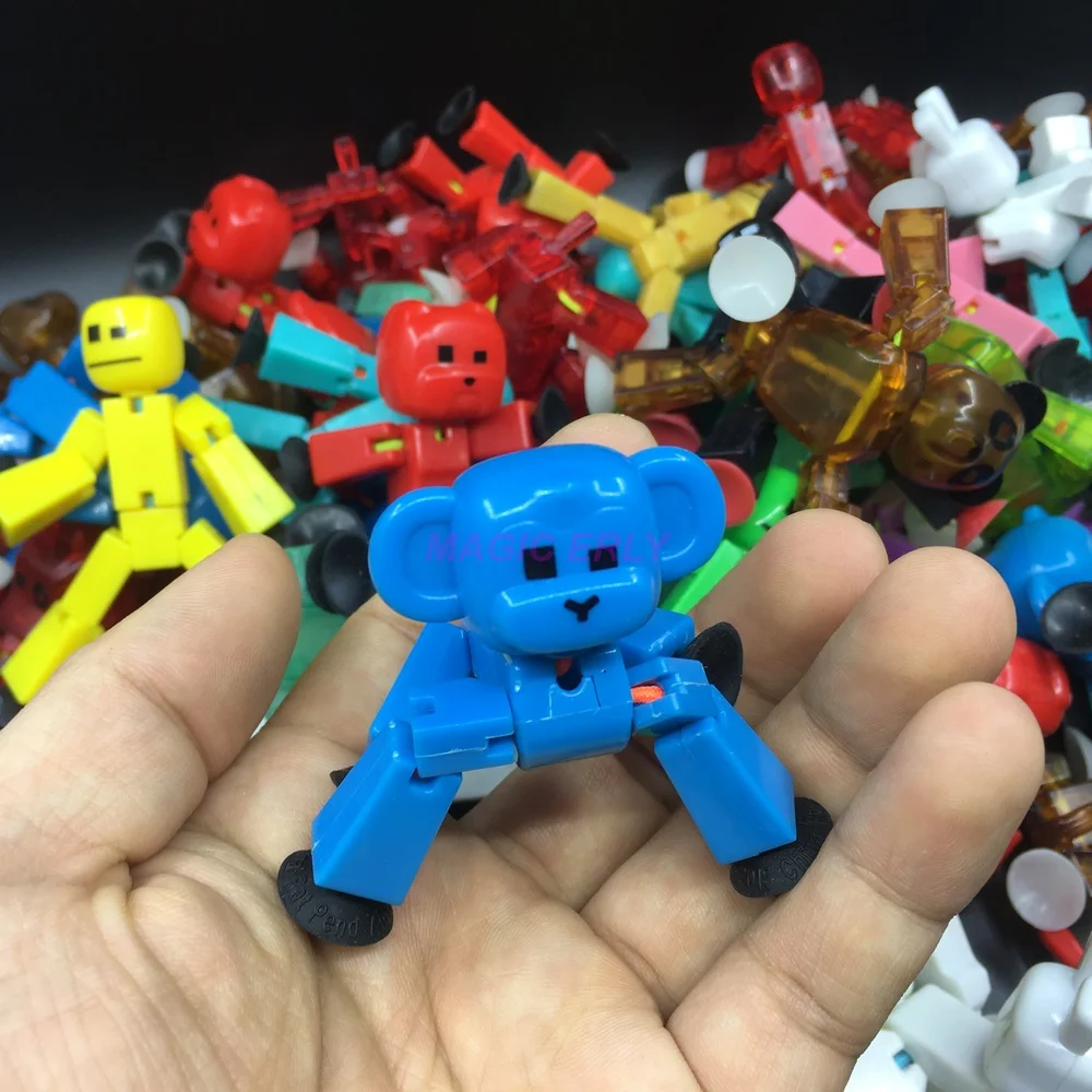 5/10 шт/набор, 8 см, липкий робот, экшн-игрушка, фигурки с присоской, деформируемые пластиковые фигурки животных, Stikbot, игрушки