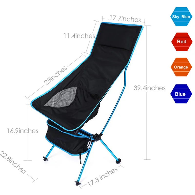 Portable Moon Chair Lightweight Fishing Camping BBQ Chairs Folding Extended Hiking Seat Garden Ultralight Office Home Furniture