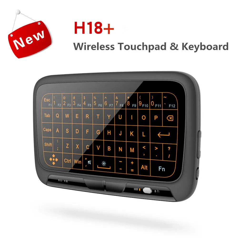 

iMice H18+ Mini 2.4GHz Wireless Keyboard Air Mouse Full screen touch QWERTY Keyboard Touchpad with Backlight For Smart TV PS3
