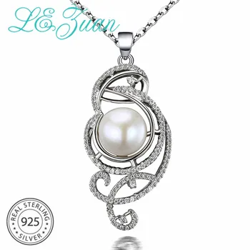 

L&zuan Natural Freshwater Pearl Pendant Romantic Luxury 925 Silver Pendant Necklace For Women Sterling Sliver Jewelry
